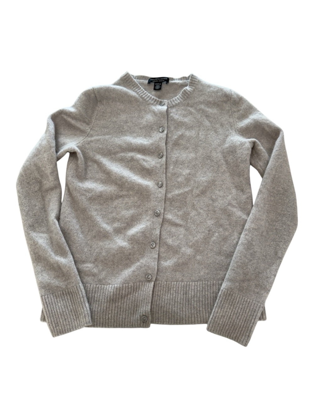 Saks Fifth Avenue Light Gray Button-Front Cashmere Blend Cardigan